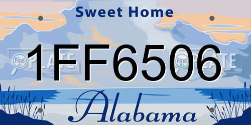 1FF6506 Alabama License Plate
