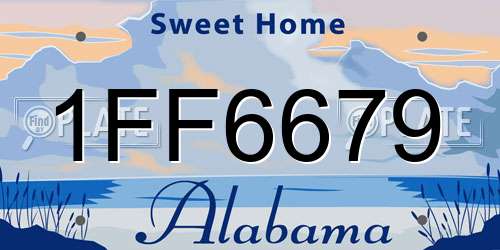 1FF6679 Alabama License Plate