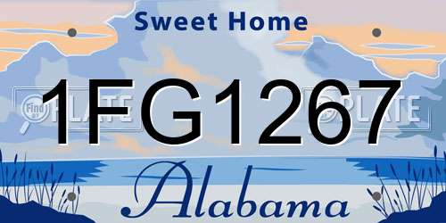 1FG1267 Alabama License Plate