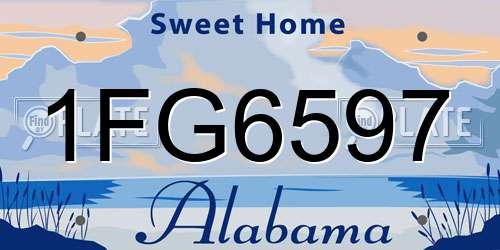 1FG6597 Alabama License Plate