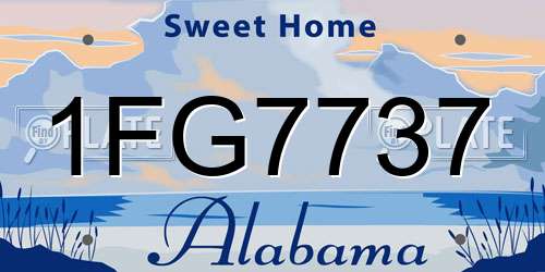 1FG7737 Alabama License Plate