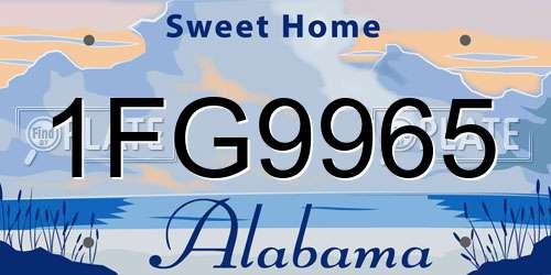 1FG9965 Alabama License Plate