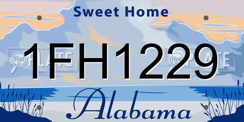 1FH1229 Alabama License Plate