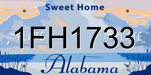 1FH1733 Alabama License Plate