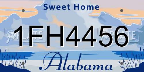 1FH4456 Alabama License Plate
