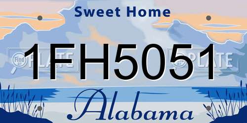 1FH5051 Alabama License Plate