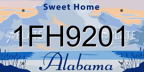 1FH9201 Alabama License Plate