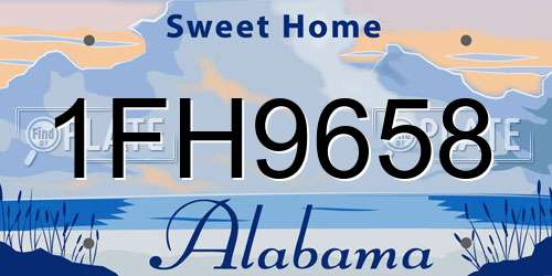 1FH9658 Alabama License Plate