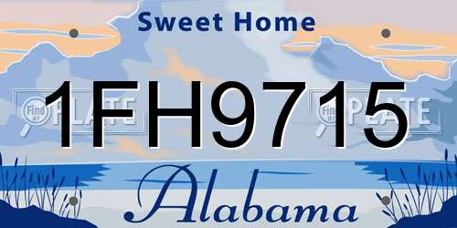 1FH9715 Alabama License Plate