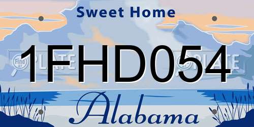 1FHD054 Alabama License Plate