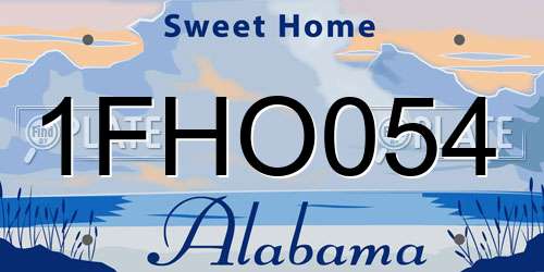 1FHO054 Alabama License Plate