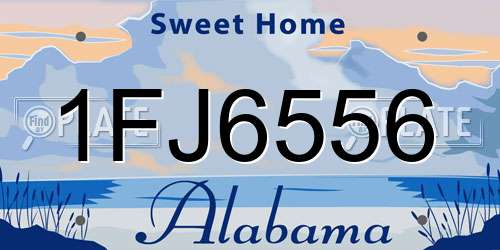 1FJ6556 Alabama License Plate