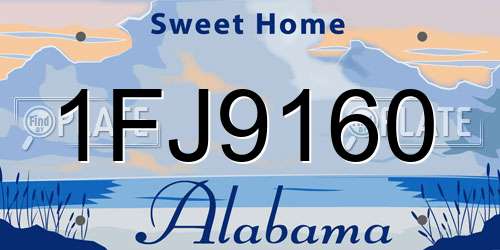 1FJ9160 Alabama License Plate
