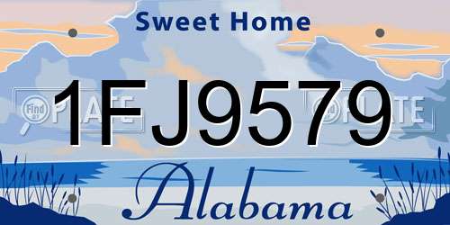 1FJ9579 Alabama License Plate