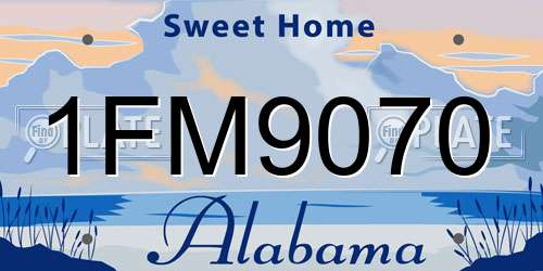1FM9070 Alabama License Plate