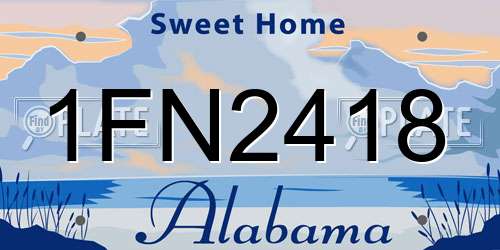 1FN2418 Alabama License Plate