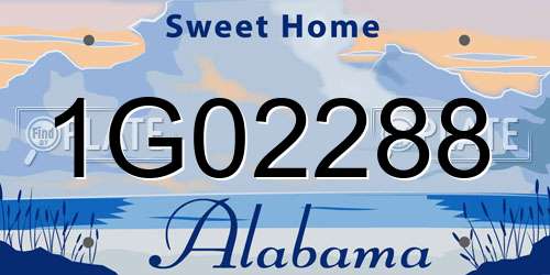 1G02288 Alabama License Plate