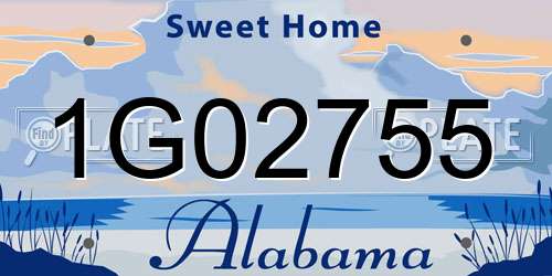 1G02755 Alabama License Plate