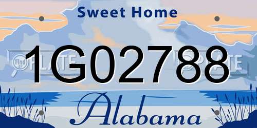 1G02788 Alabama License Plate