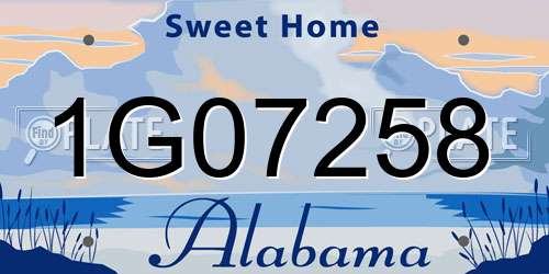 1G07258 Alabama License Plate