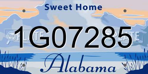 1G07285 Alabama License Plate