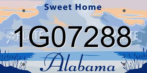 1G07288 Alabama License Plate