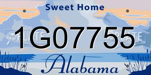 1G07755 Alabama License Plate