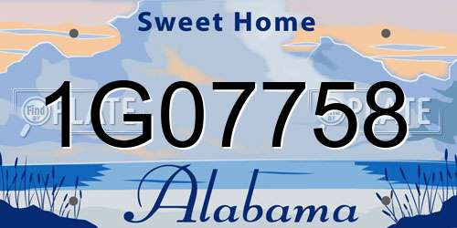 1G07758 Alabama License Plate