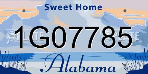 1G07785 Alabama License Plate