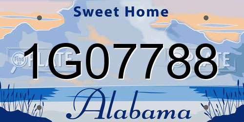 1G07788 Alabama License Plate