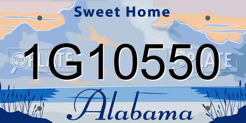 1G10550 Alabama License Plate