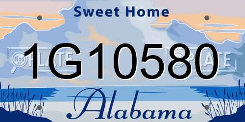 1G10580 Alabama License Plate