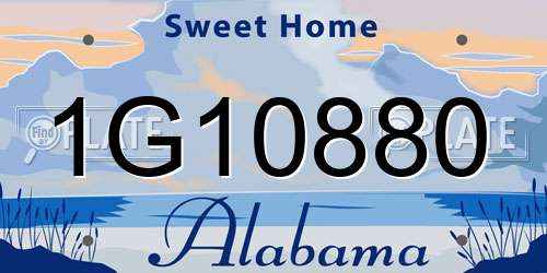 1G10880 Alabama License Plate