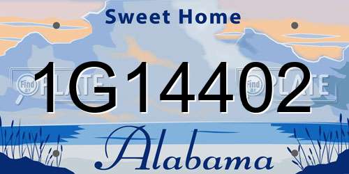1G14402 Alabama License Plate