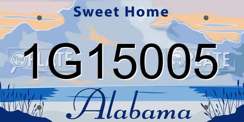 1G15005 Alabama License Plate