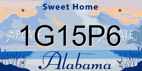1G15P6 Alabama License Plate