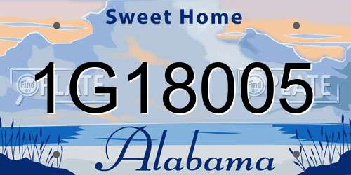 1G18005 Alabama License Plate