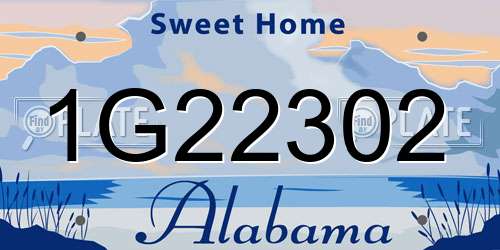 1G22302 Alabama License Plate