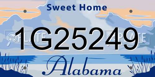 1G25249 Alabama License Plate