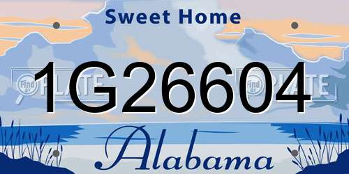 1G26604 Alabama License Plate
