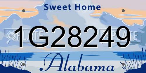 1G28249 Alabama License Plate