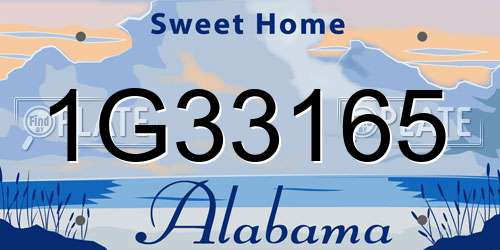 1G33165 Alabama License Plate