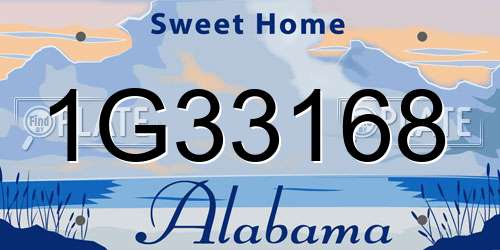 1G33168 Alabama License Plate