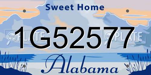 1G52577 Alabama License Plate
