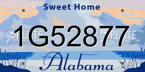1G52877 Alabama License Plate