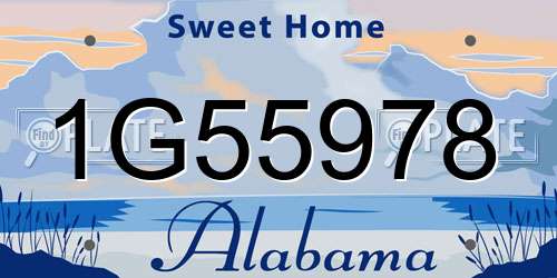 1G55978 Alabama License Plate