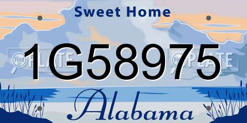 1G58975 Alabama License Plate