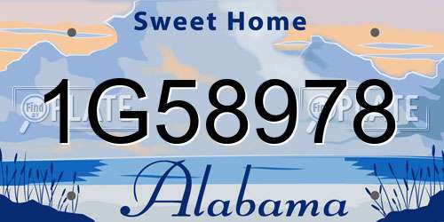 1G58978 Alabama License Plate