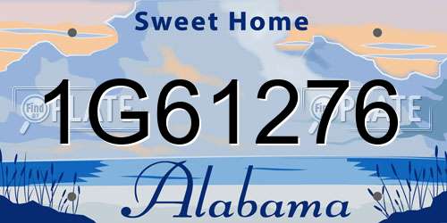 1G61276 Alabama License Plate
