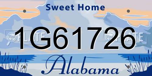 1G61726 Alabama License Plate